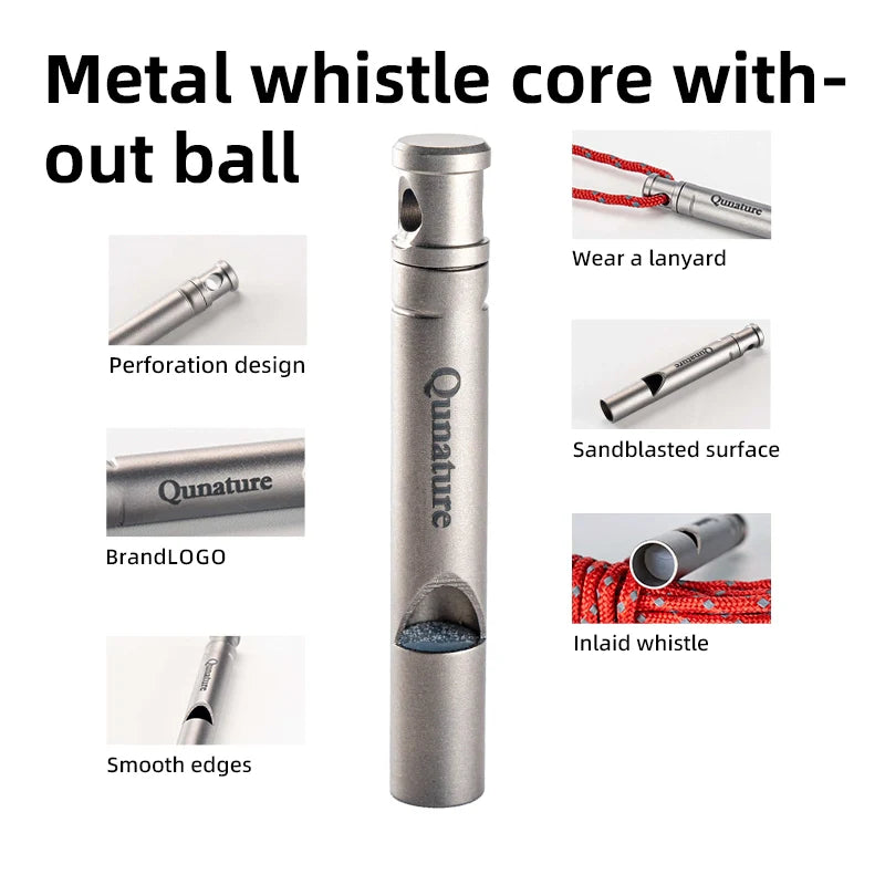 Titanium Survival Whistle – 120dB Emergency Signal for Road Trips, Hiking & Outdoor Safety