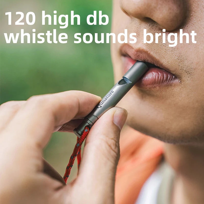 Titanium Survival Whistle – 120dB Emergency Signal for Road Trips, Hiking & Outdoor Safety