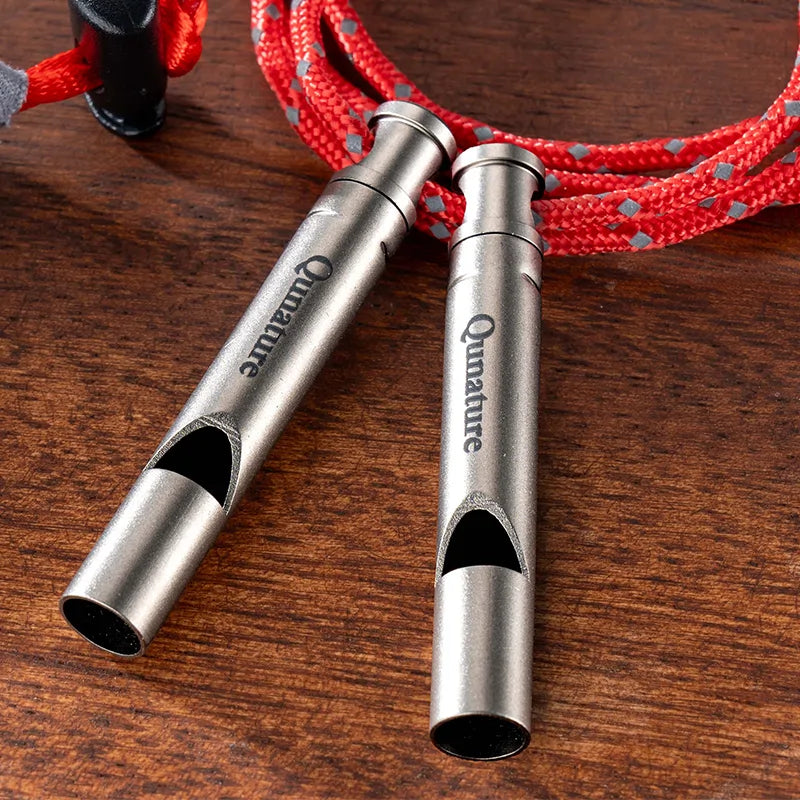 Titanium Survival Whistle – 120dB Emergency Signal for Road Trips, Hiking & Outdoor Safety