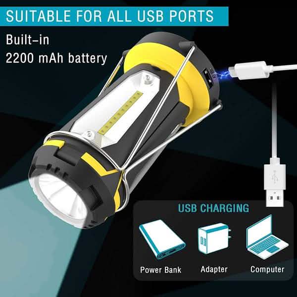 Rechargeable LED Work Light – 1,000 Lumens for Roadside Repairs, Camping & Family Emergencies