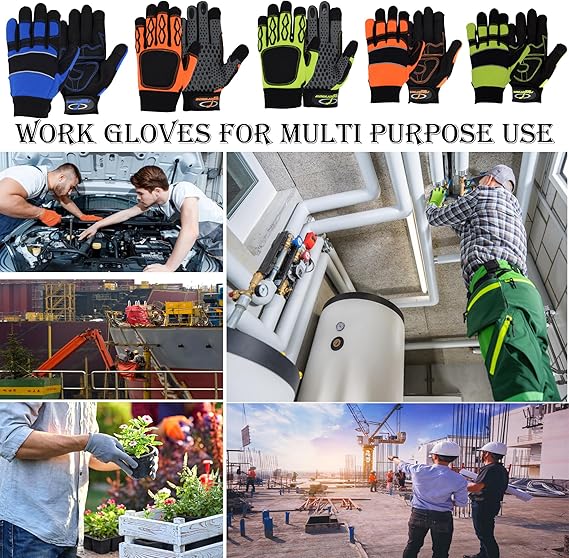 Riggermen Men's Heavy-Duty Work Gloves – Touchscreen-Compatible Safety Gloves for Road Trips, Repairs & Outdoor Adventures
