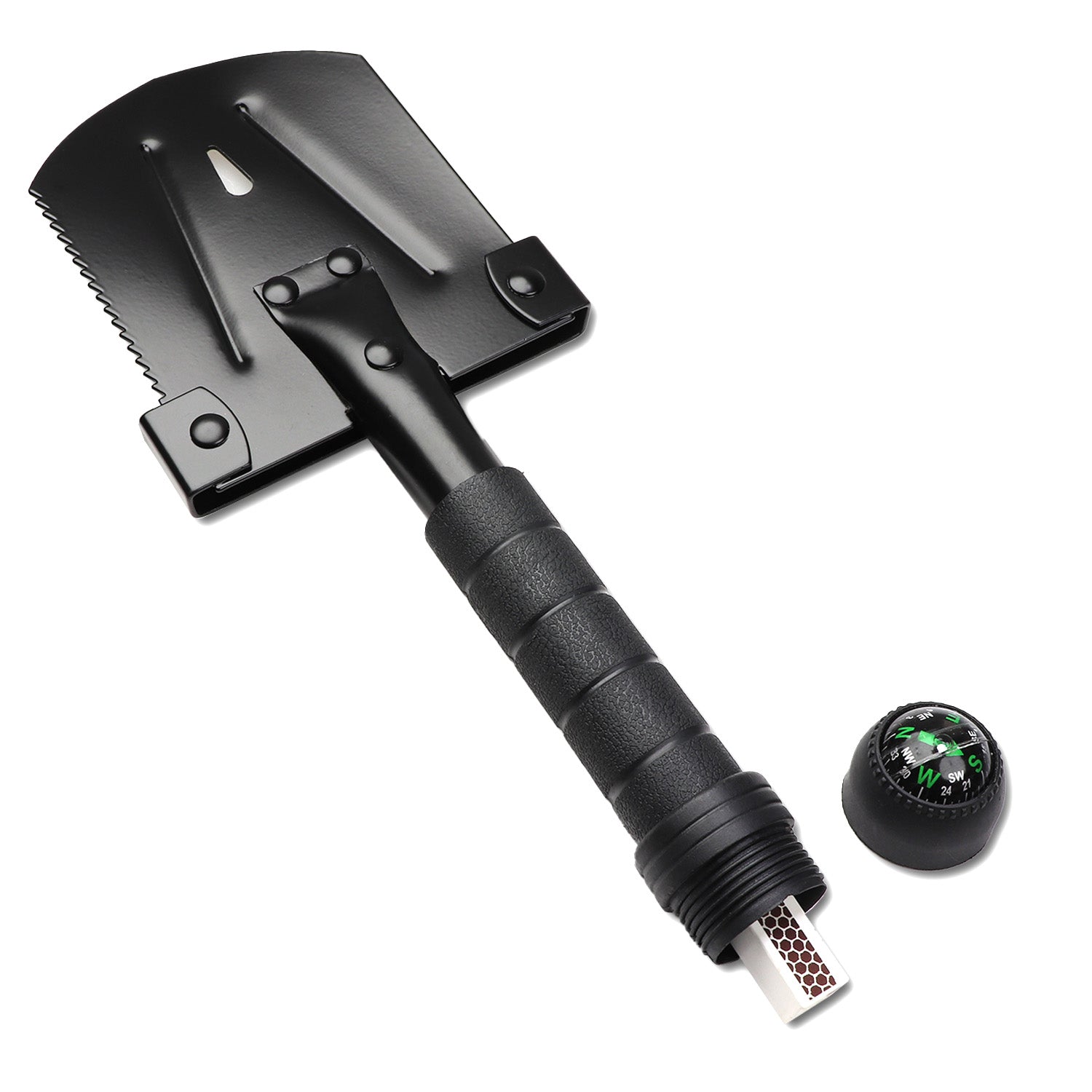 Compact Folding Survival Shovel – Multi-Function Tool with Compass & Survival Kit for Camping, Off-Road & Emergency Preparedness